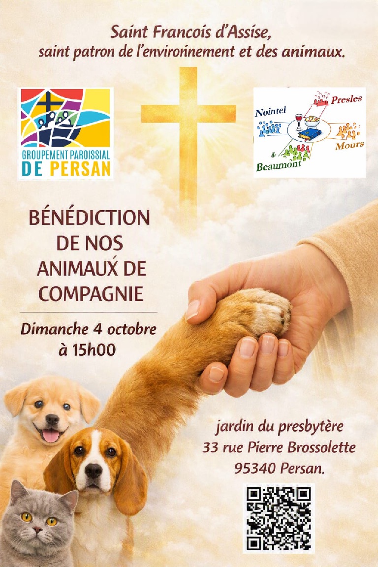 Affiche de la bénédiction des animaux, le 4 octobre à 15h